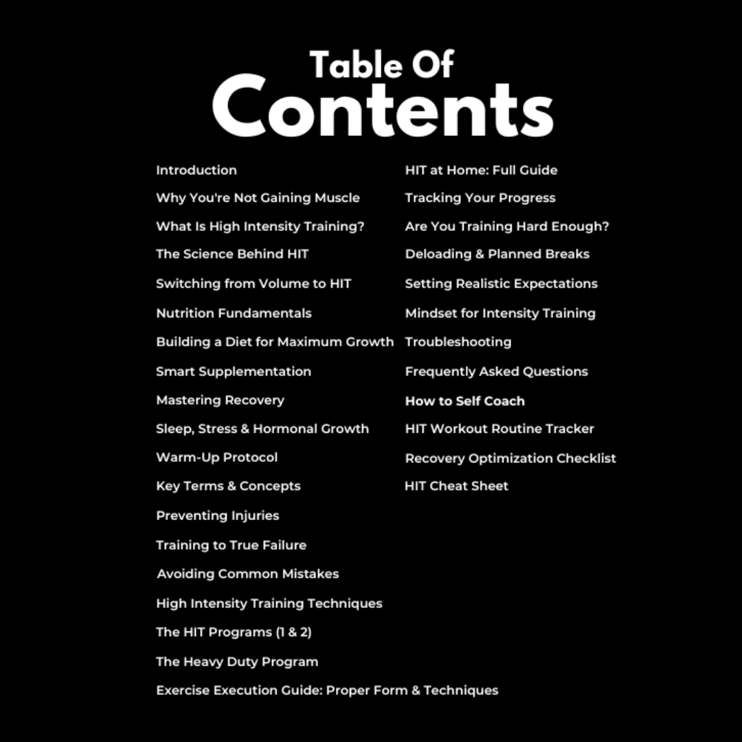 High Intensity Training Manual
