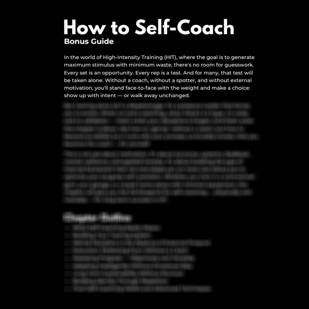 High Intensity Training Manual
